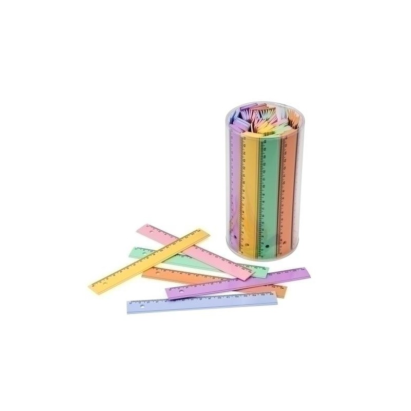 Regla faibo plástico colores pastel 16 cm