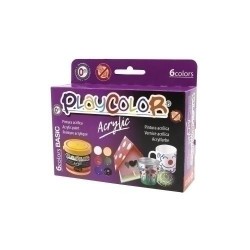 Pintura acrílica playcolor basic caja de 6 colores