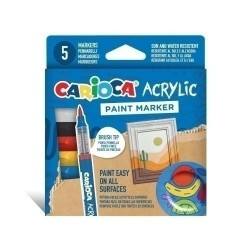Caja de 5 marcadores acrílicos carioca paint marke