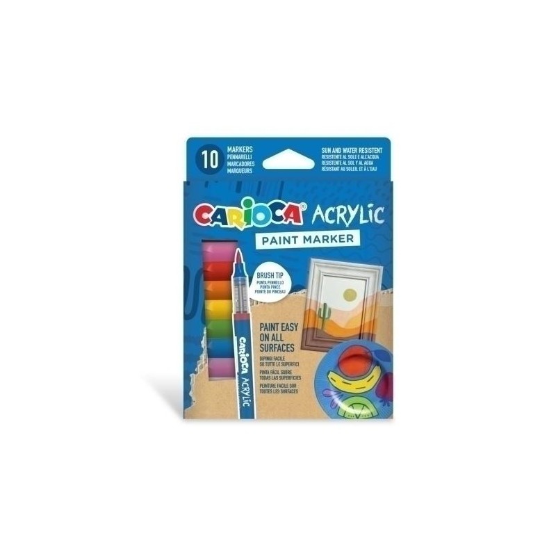 Caja de 10 rotuladores acrílicos carioca paint mar Caja de 10 rotuladores acrílicos carioca paint mar