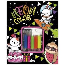 Color sticker nº1  Animalitos del mar color neón