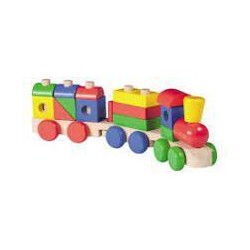 Tren de madera apilable joueco