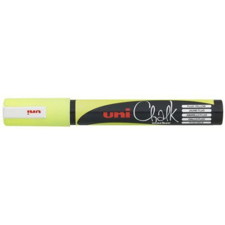 Marcador tiza líquida uni-ball chalk marker amaril