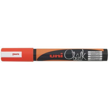Marcador tiza líquida uni-ball chalk marker naranj
