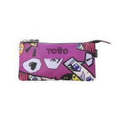 Estuche Totto Tablero Kitsune 3 compartimentos