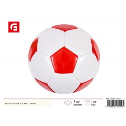 Balón de fútbol blanco y rojo 21x21x21 cm 