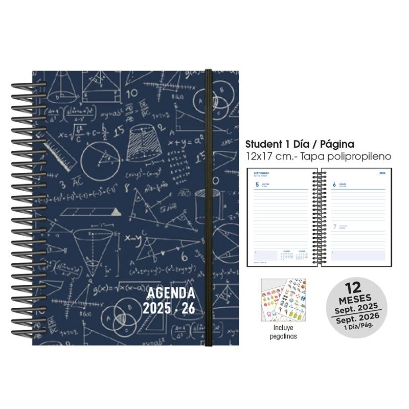Agenda escolar senfort 25-26 student maths azul