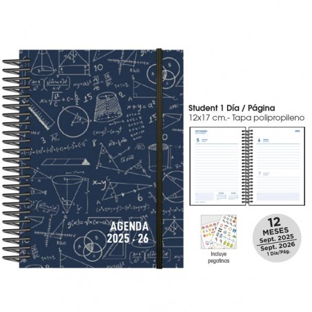 Agenda escolar senfort 25-26 student maths azul
