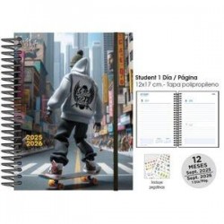 Agenda escolar senfort 25-26 student skateboard ci