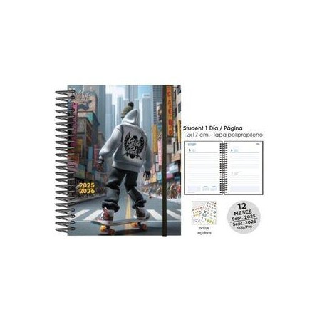 Agenda escolar senfort 25-26 student skateboard ci