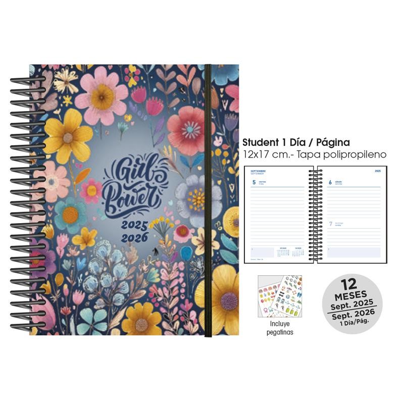 Agenda escolar senfort 25-26 student girls power