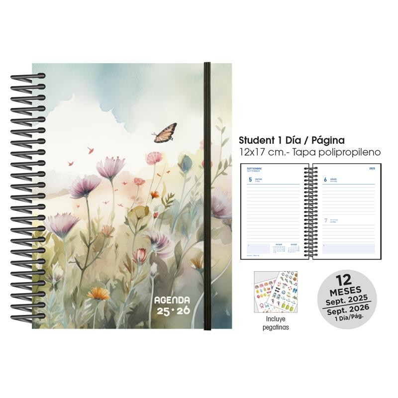 Agenda escolar senfort 25-26 student acuarela