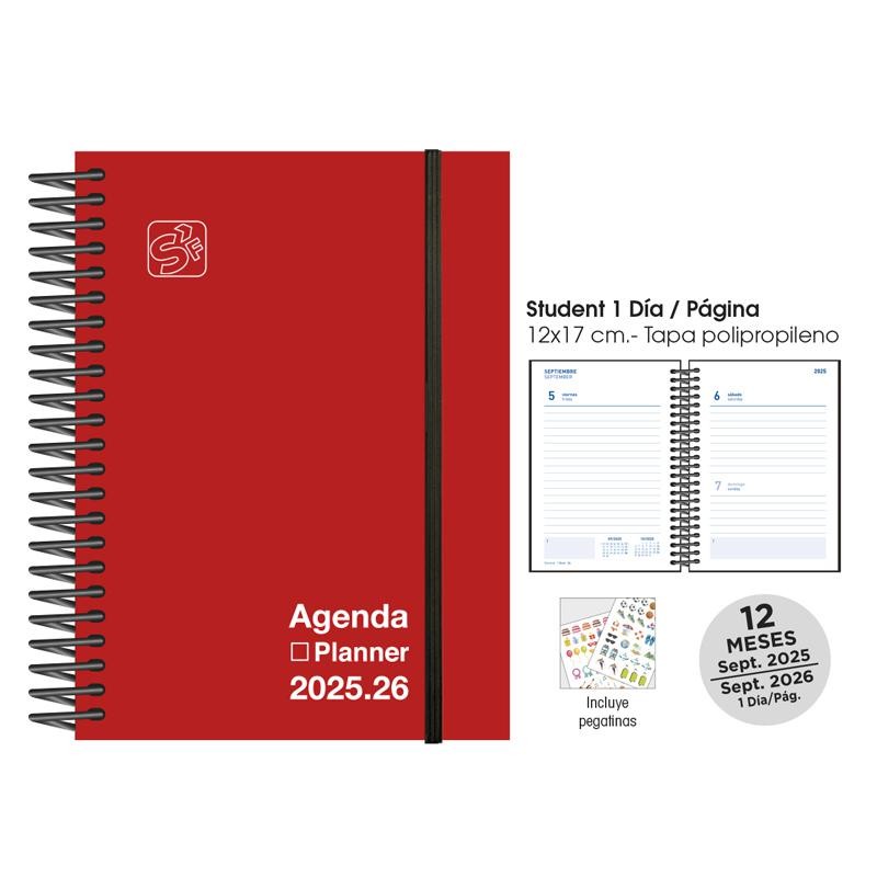 Agenda escolar senfort 25-26 student roja
