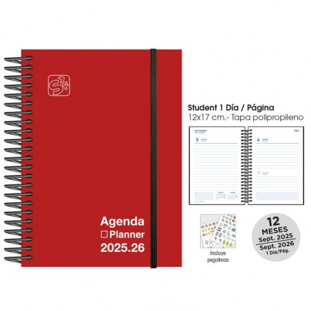 Agenda escolar senfort 25-26 student roja