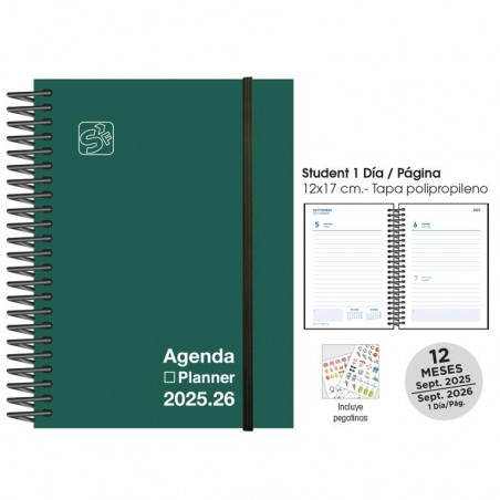 Agenda escolar senfort 25-26 student verde