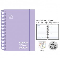Agenda escolar senfort 25-26 student lila pastel