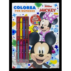 Mickey  Colorea por números con ceras