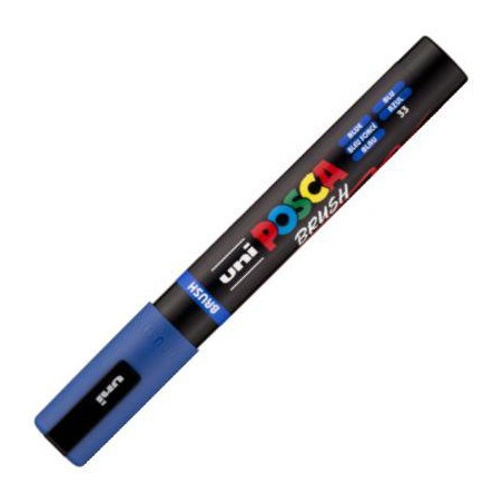 Marcador uni-posca brush punta 1-4mm pc-5br azul