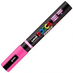 Marcador uni-posca brush punta 1-4mm pc-5br rosa f