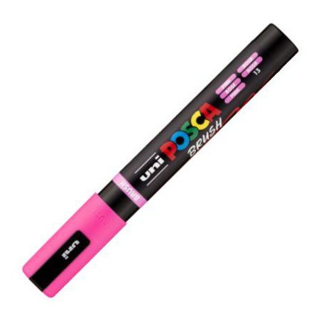 Marcador uni-posca brush punta 1-4mm pc-5br rosa f