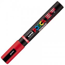 Marcador uni-posca brush punta 1-4mm pc-5br rojo