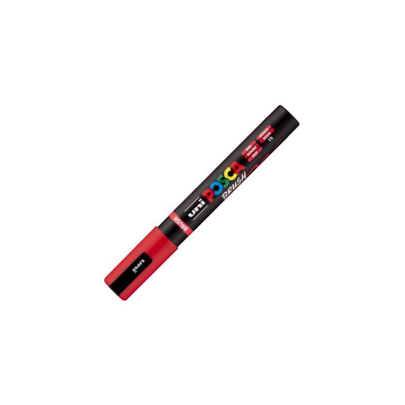 Marcador uni-posca brush punta 1-4mm pc-5br rojo