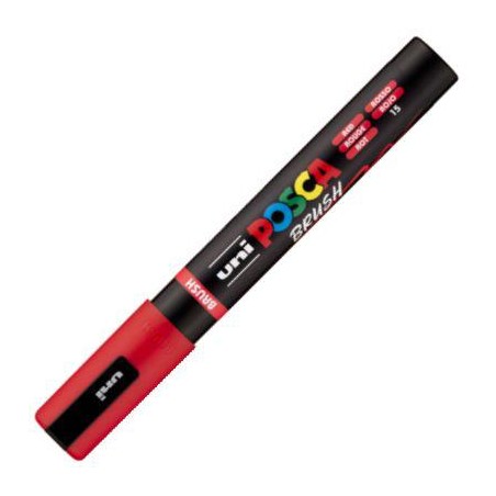 Marcador uni-posca brush punta 1-4mm pc-5br rojo