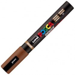 Marcador uni-posca brush punta 1-4mm pc-5br marrón