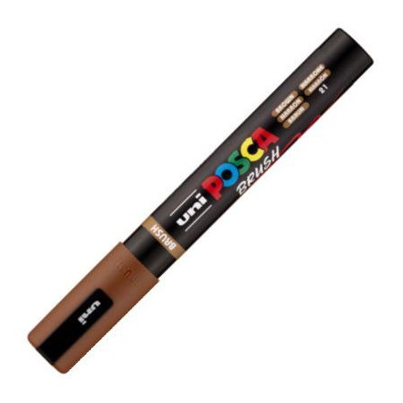 Marcador uni-posca brush punta 1-4mm pc-5br marrón
