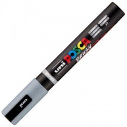 Marcador uni-posca brush 1-4mm pc-5br gris