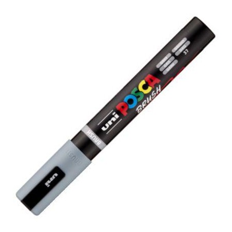 Marcador uni-posca brush 1-4mm pc-5br gris