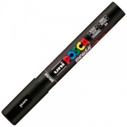 Marcador uni-posca brush punta 1-4mm pc-5br negro