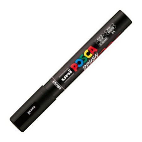 Marcador uni-posca brush punta 1-4mm pc-5br negro