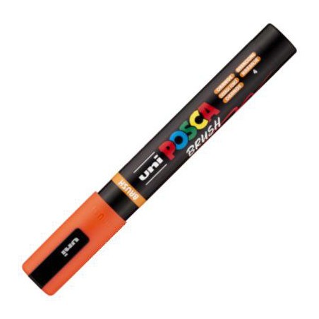 Marcador uni-posca brush punta 1-4mm pc-5br naranj