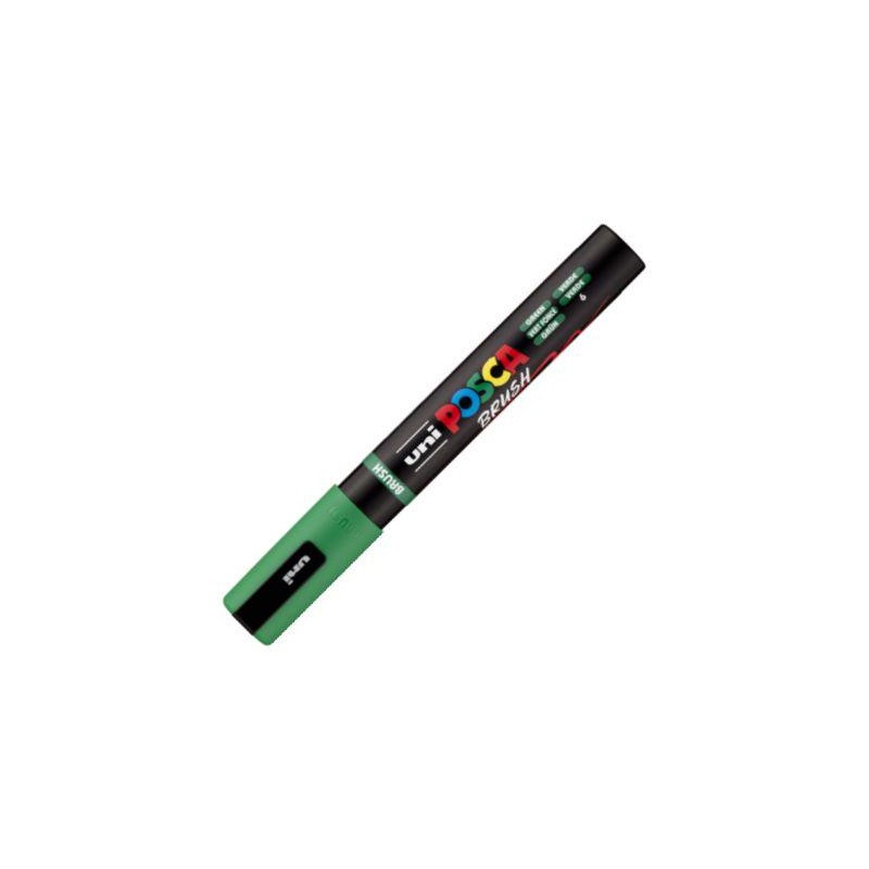 Marcador uni-posca brush punta 1-4mm pc-5br verde