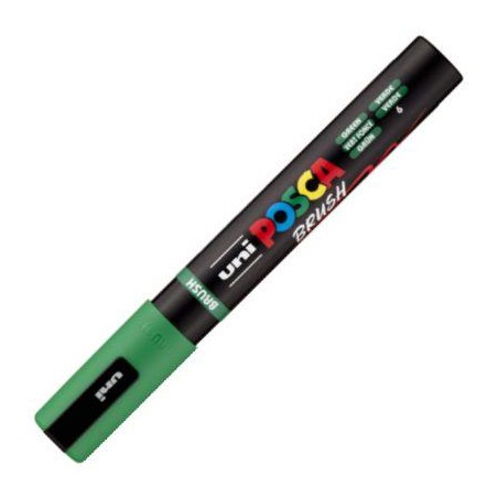 Marcador uni-posca brush punta 1-4mm pc-5br verde