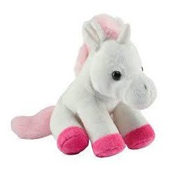 Peluche pocketkings unicornio blanco y rosa