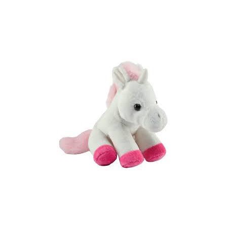 Peluche pocketkings unicornio blanco y rosa