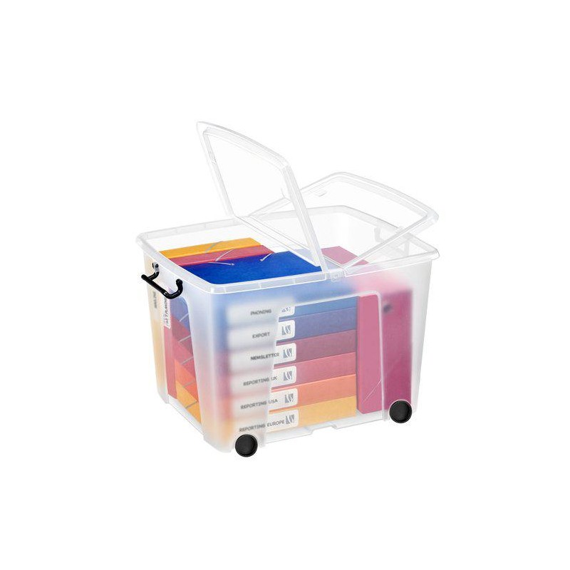 Caja almacenamiento con ruedas 75 litros apilable Caja almacenamiento con ruedas 75 litros apilable