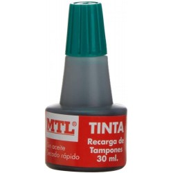 Bote de  tinta para tampón 30 ml verde MTL