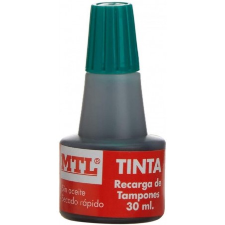 Bote de  tinta para tampón 30 ml verde MTL