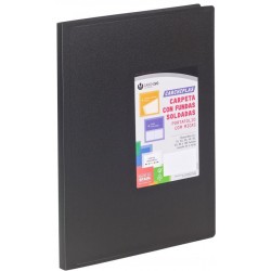 Carpeta 50 fundas A4 tapa flexible negra carchivo