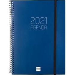 Agenda anual espiral opaque 15 5x21 2 s/v azul 