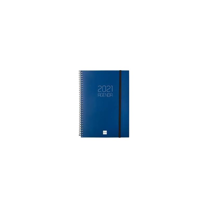 Agenda anual espiral opaque 15 5x21 2 s/v azul 