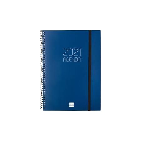 Agenda anual espiral opaque 15 5x21 2 s/v azul 