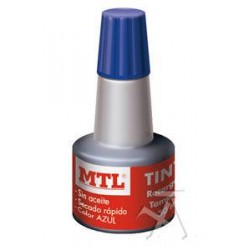 Bote de tinta para tampón 30 ml azul MTL