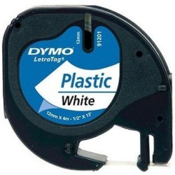 Cinta dymo letratag plástico negro / blanco