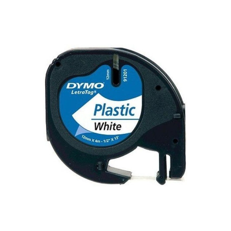 Cinta dymo letratag plástico negro / blanco