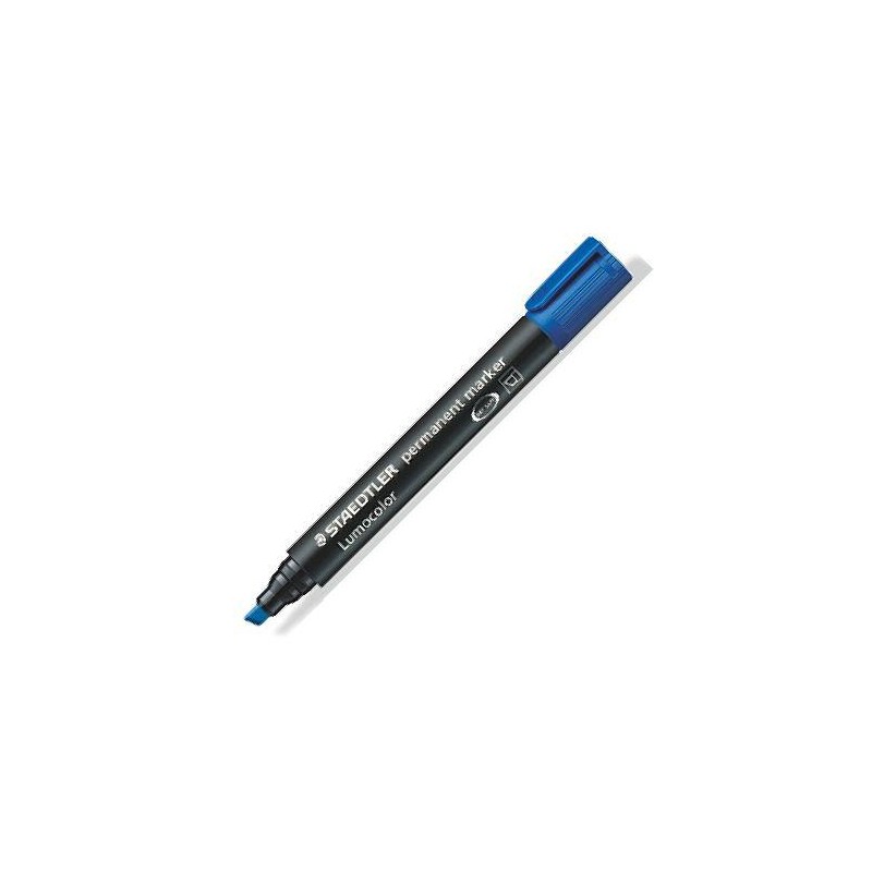 Rotulador permanente lumocolor azul punta biselada