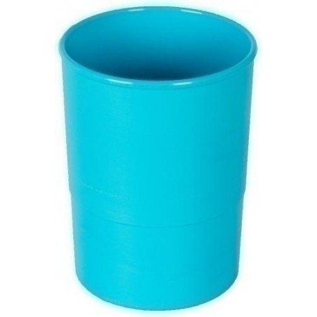 Portalápices plástico redondo azul
